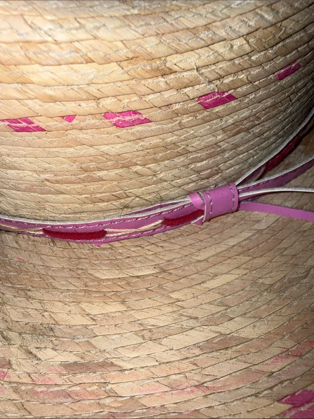 Straw Western Hat with Pink Accent